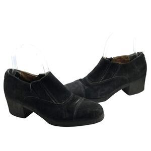 Aquatalia Ankle Booties Women 7 Black Suede Shooties Block Heels Slip On Comfort